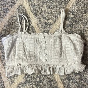 American Eagle White Lace Crop Top